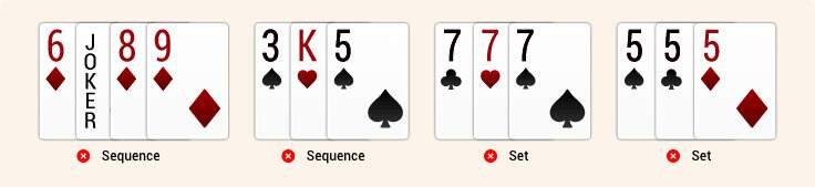 Inalid Shows Examples - Rummy Rules