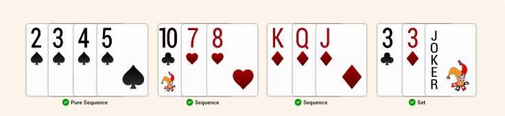 Valid Shows Examples - Rummy Rule